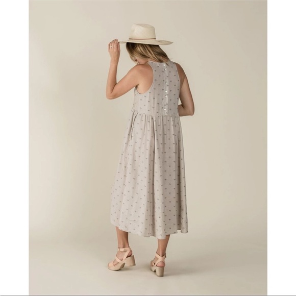 Rylee + Cru Palms Zoe Sleeveless Midi Dress Women's Small Linen - Picture 2 of 8